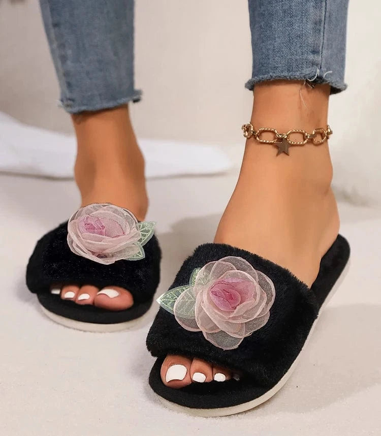 Chausson femme fourrure