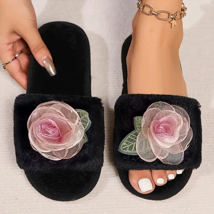 Chausson femme fourrure