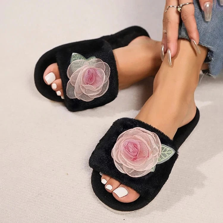 Chausson femme fourrure