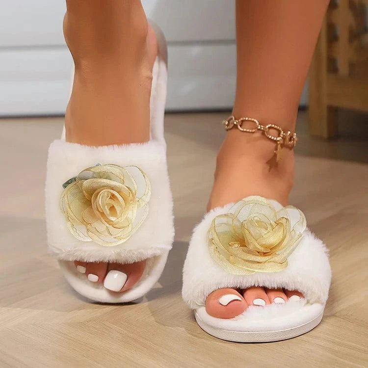Chausson femme fourrure