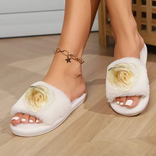 Chausson femme fourrure