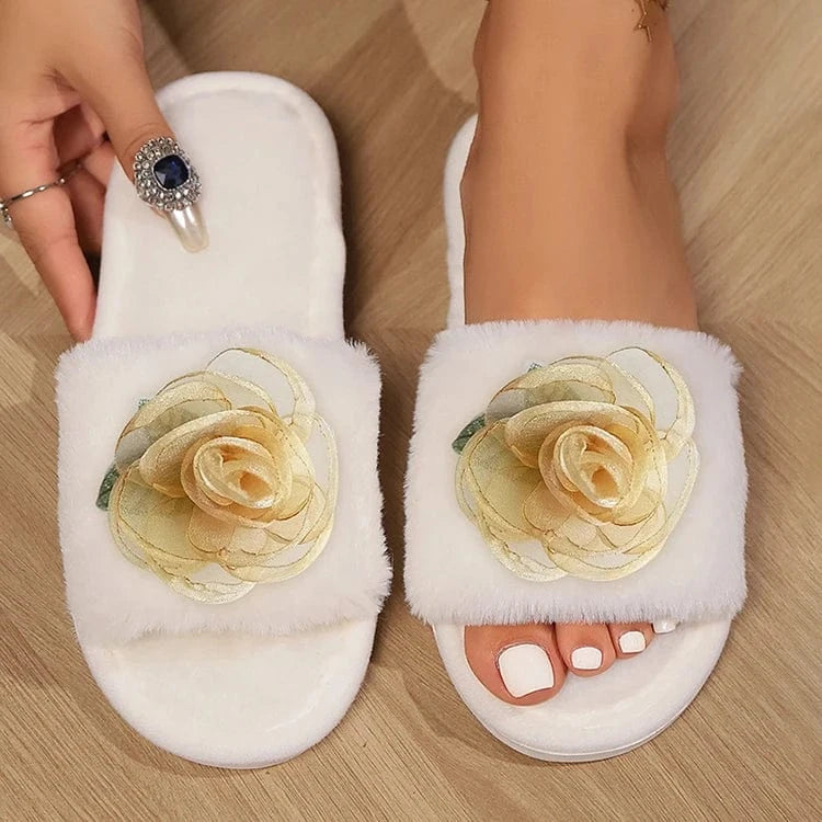 Chausson femme fourrure