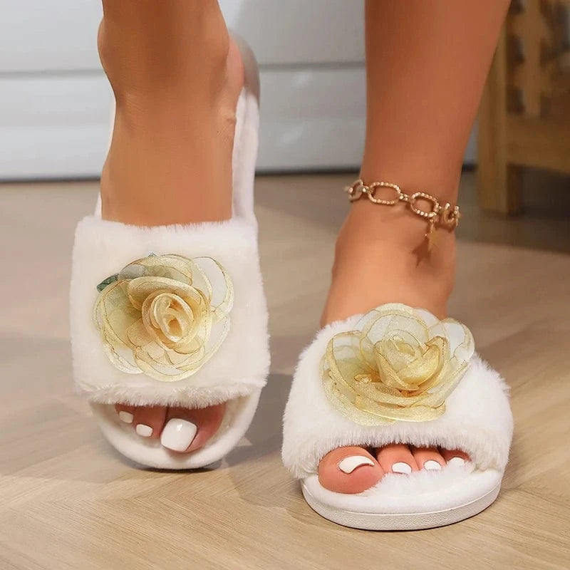 Chausson femme fourrure