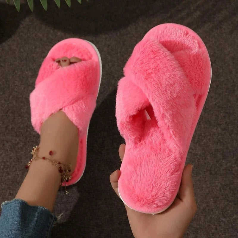 Chausson femme fourrure - Liefse Rose / 35-36