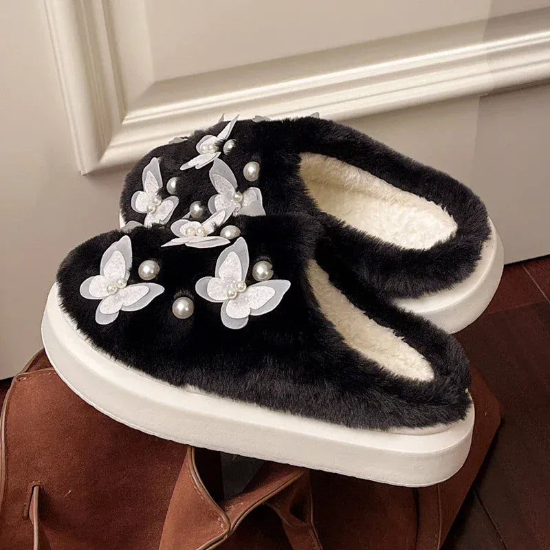 Chausson femme fourrure -  Papillon Noir / 35-36