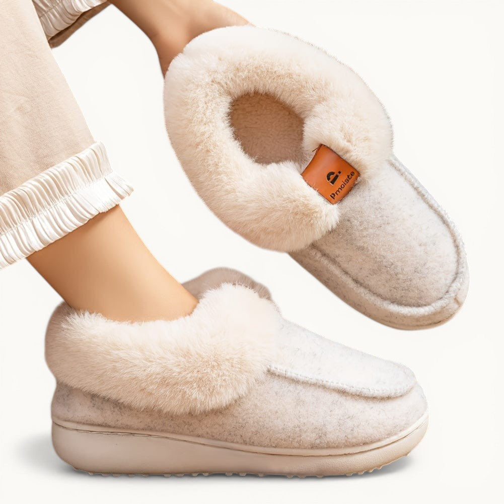 Chausson fourré - Mydie Crème / 35-36
