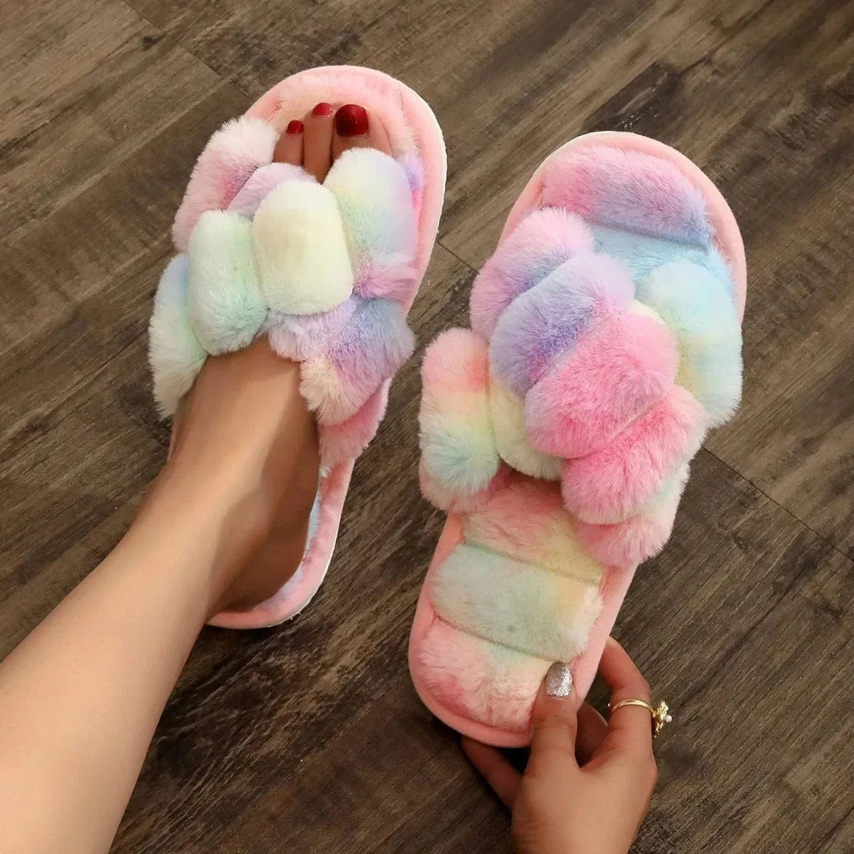 Chausson fourrure Multicolor / 36-37