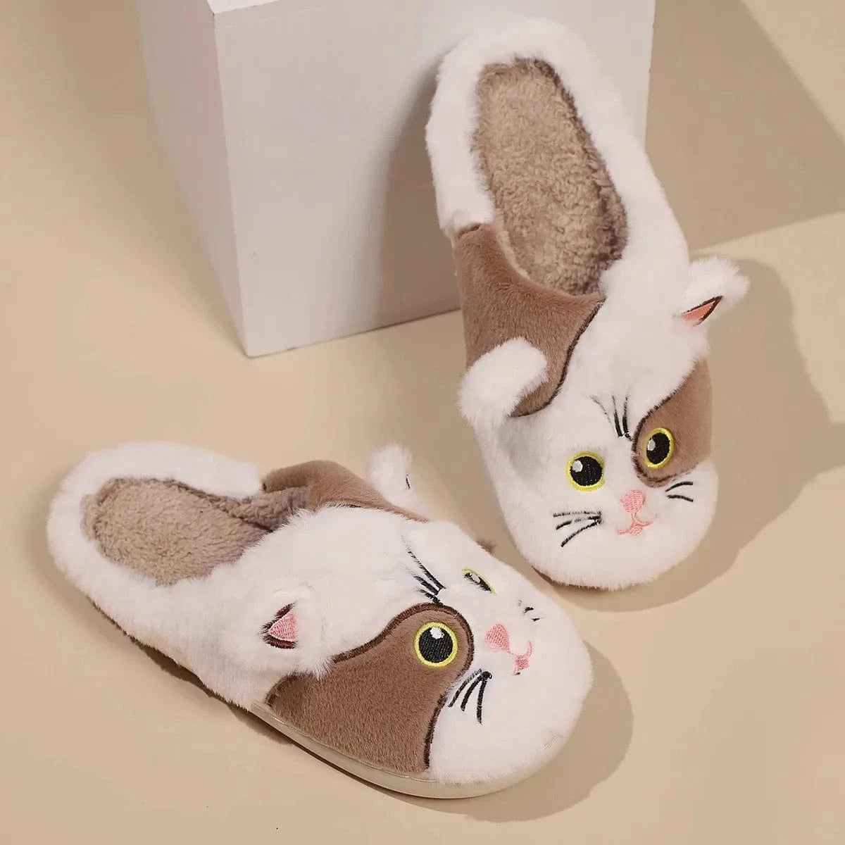 Chausson fourrure - Catsy Marron / 34-35