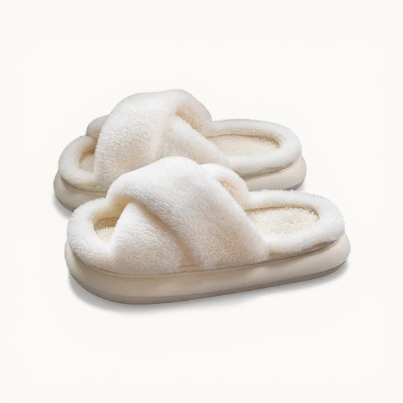 Chausson Fourrure Fluffy Blanc / 35-36