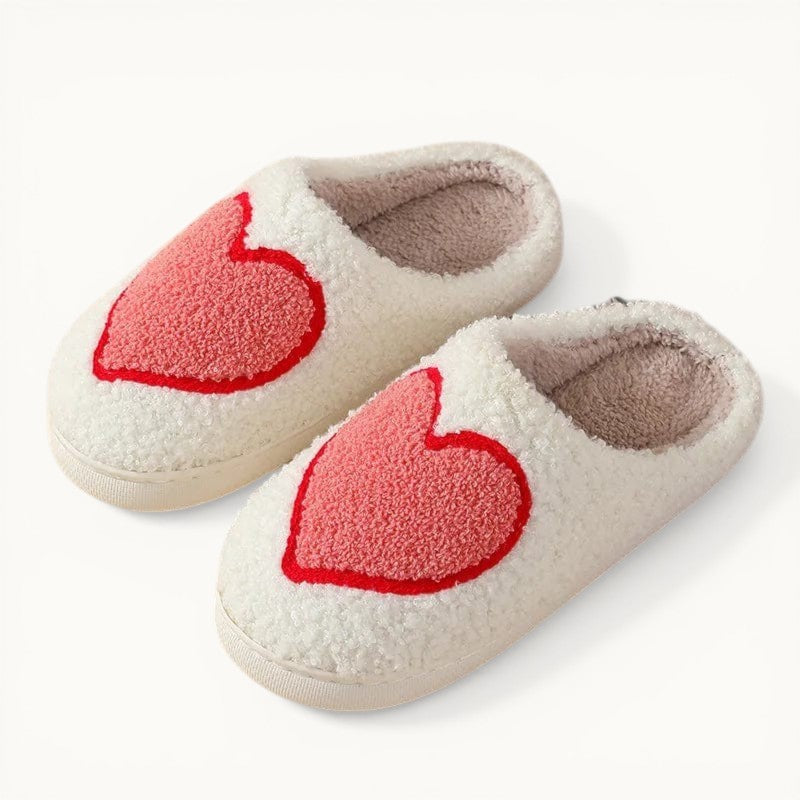 Chausson gros cœur rouge Blanc / 36-37