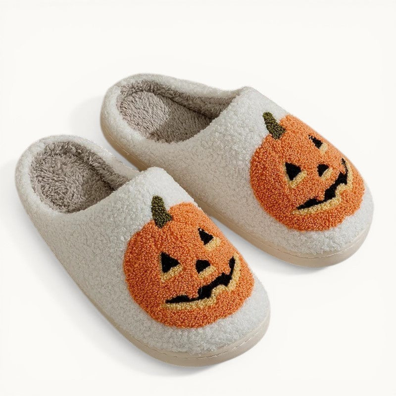 Chausson Halloween Citrouille Blanc / 36-37