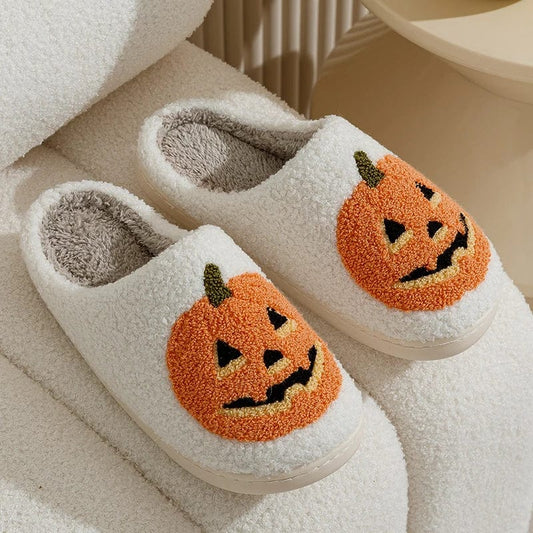 Chausson Halloween Citrouille Blanc / 36-37