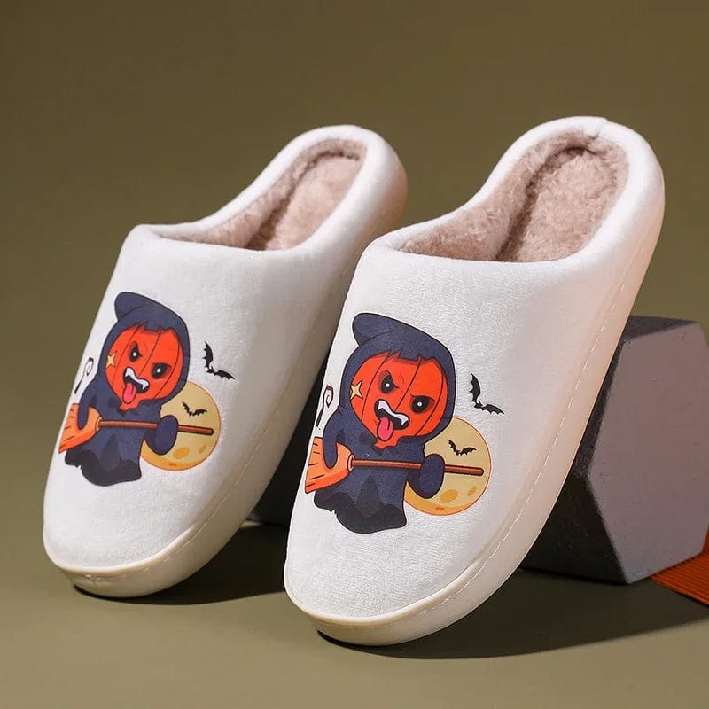 Chausson Halloween citrouille sorcière Blanc / 36-37