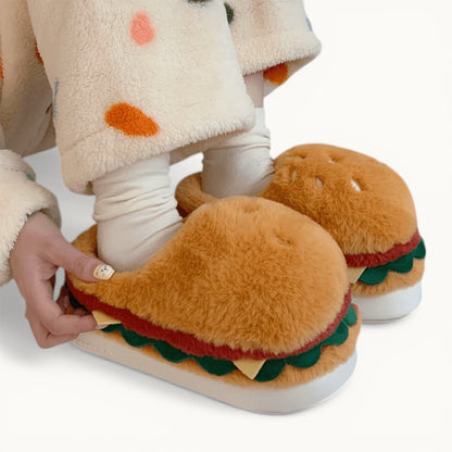 Chausson hamburger Marron / 36-37