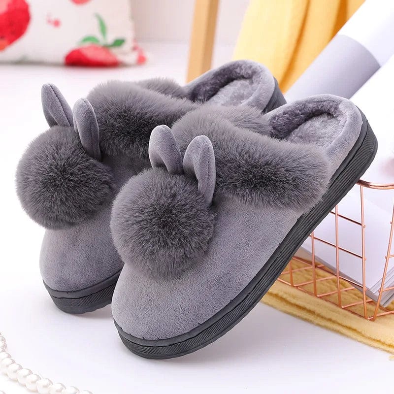 Chausson Lapin Kawaii Gris / 35-36