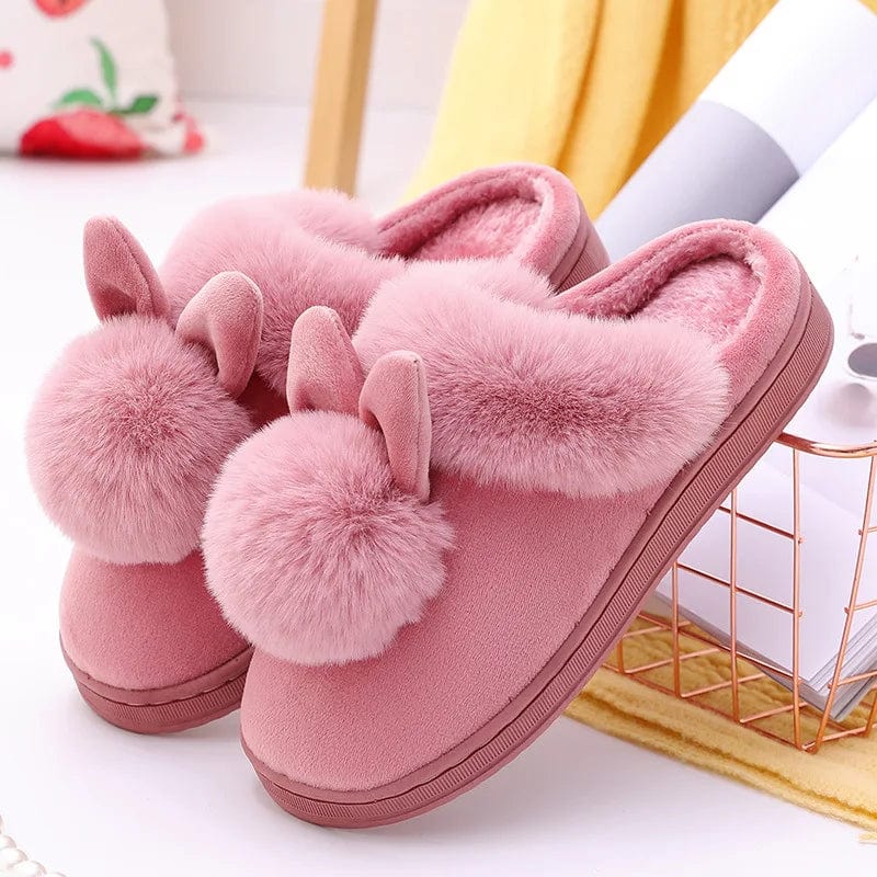 Chausson Lapin Kawaii Rose foncé / 35-36