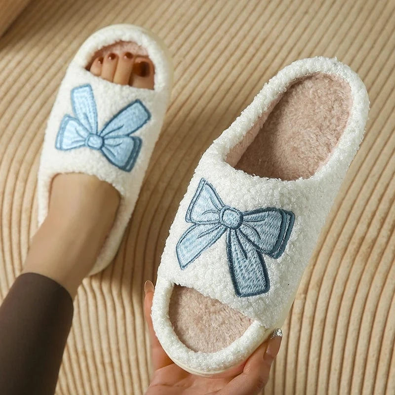 Chausson moumoute femme - Noeud Blanc / 35-36
