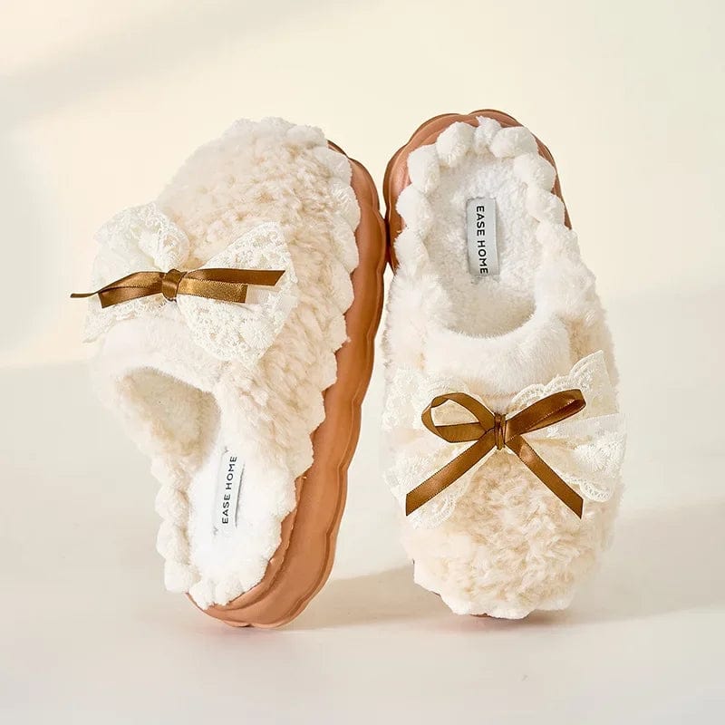 Chausson Moumoute Kawaii Blanc/Camel / 35-36