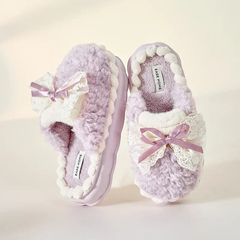 Chausson Moumoute Kawaii Violet/Blanc / 35-36