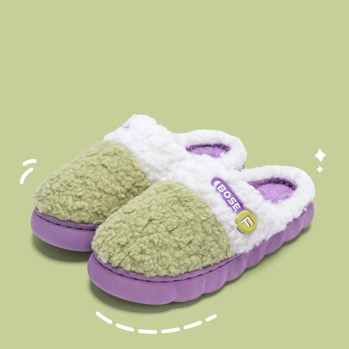 Chausson moumoute | Multicolor Vert / 34-35