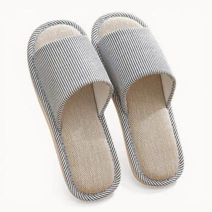 Chausson Ouvert en Lin Gris / 39-40