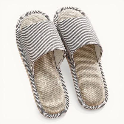 Chausson Ouvert en Lin Marron / 39-40