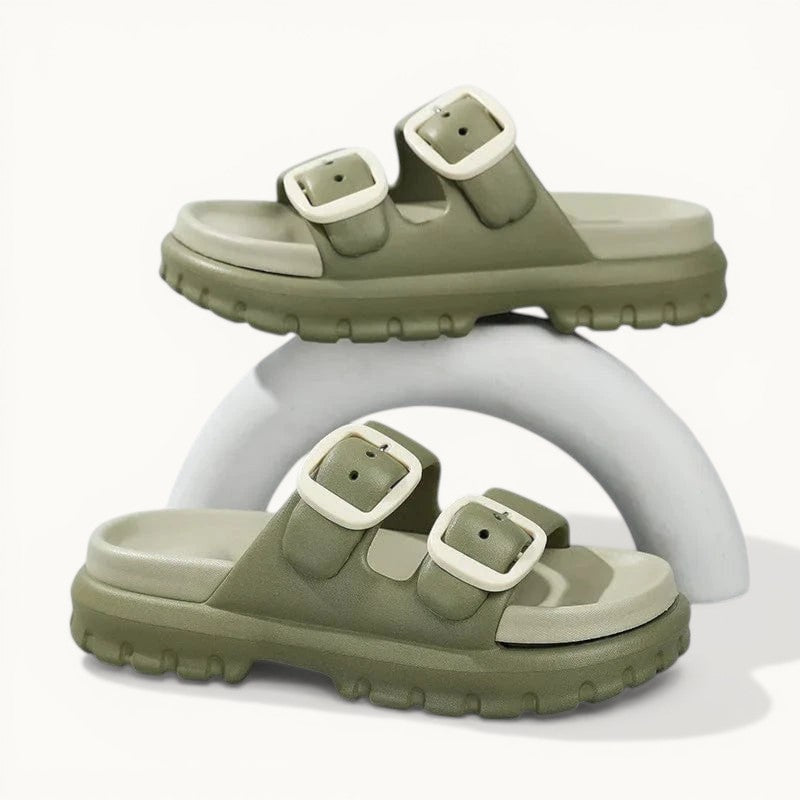 Chausson ouvert femme | Confort et légèreté Vert / 35-36