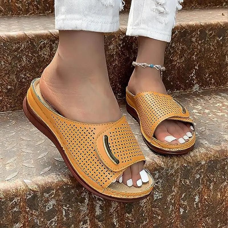 Peep Toe Hollow Out Orthopedic Slippers Summer Women's Orthopedic Wedge Slipper Casual Platform Open Toe Sandals for Women