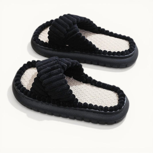 Chausson Ouvert pour Femme Noir / 36-37