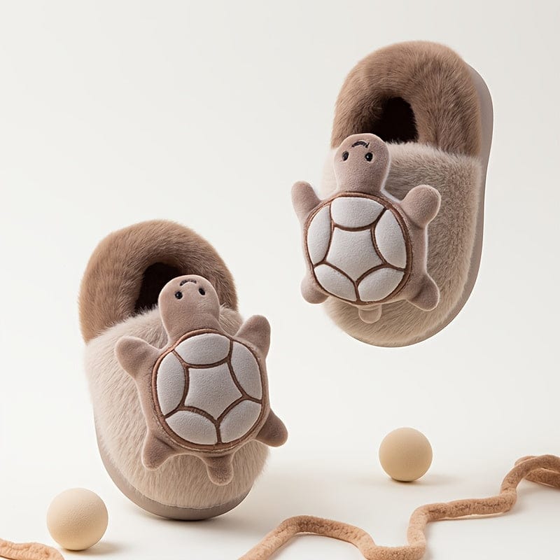 Chausson peluche - Tortue Marron / 18-19