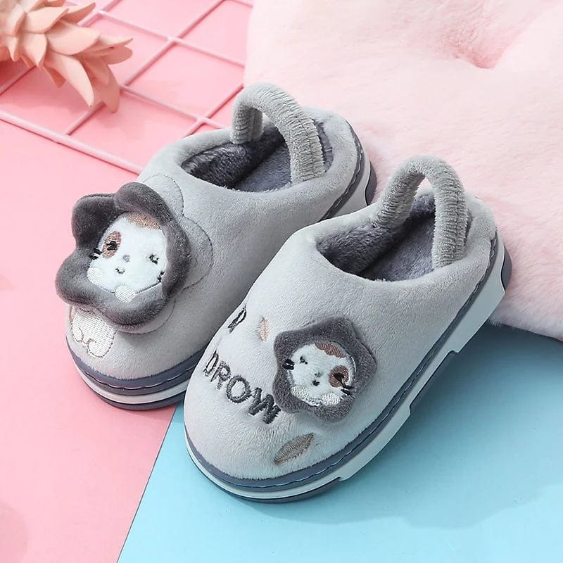 Chausson polaire kawaii Gris / 19-20