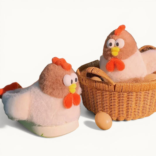Chausson poule Marron / 36-37