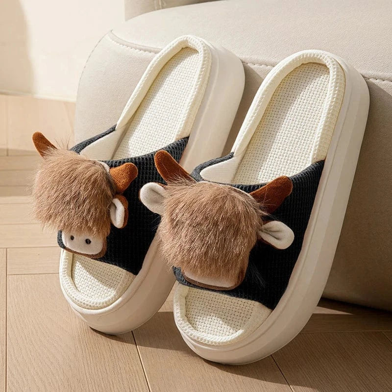 Chausson rigolo - Vache Noir / 34-35