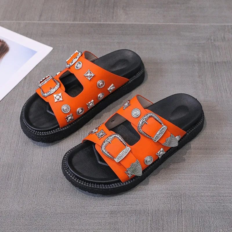 Chausson Sandale Orange/Noir / 35