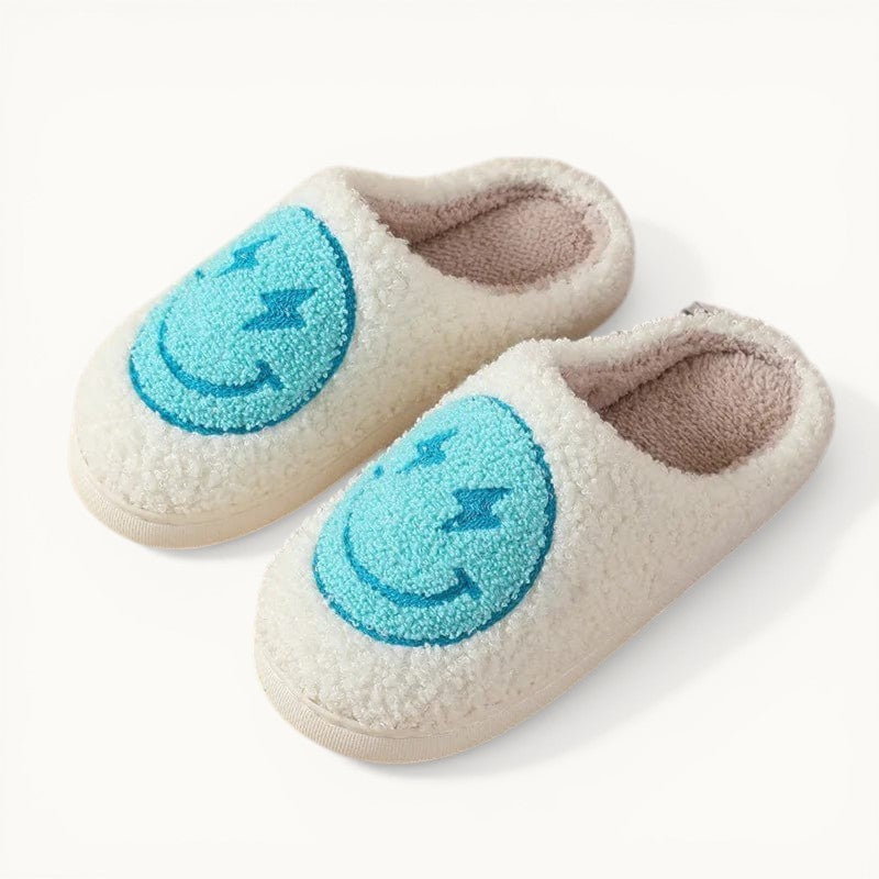 Chausson smiley bleu Blanc / 36-37