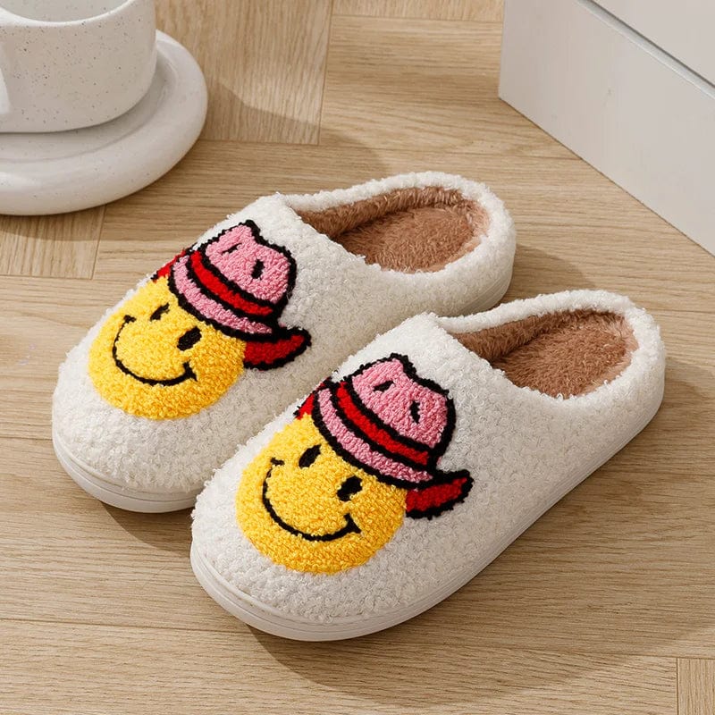 Chausson smiley cowboy coloré Blanc / 35-36