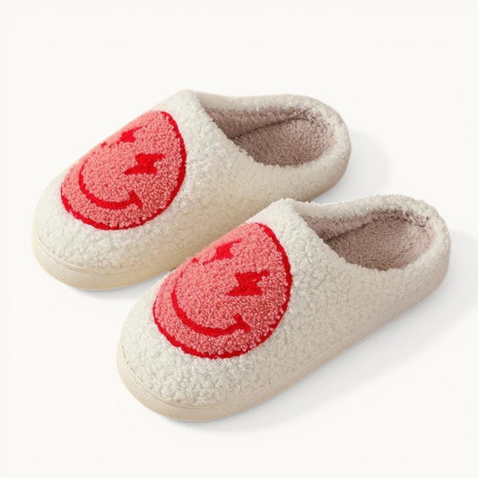 Chausson smiley rouge Blanc / 36-37