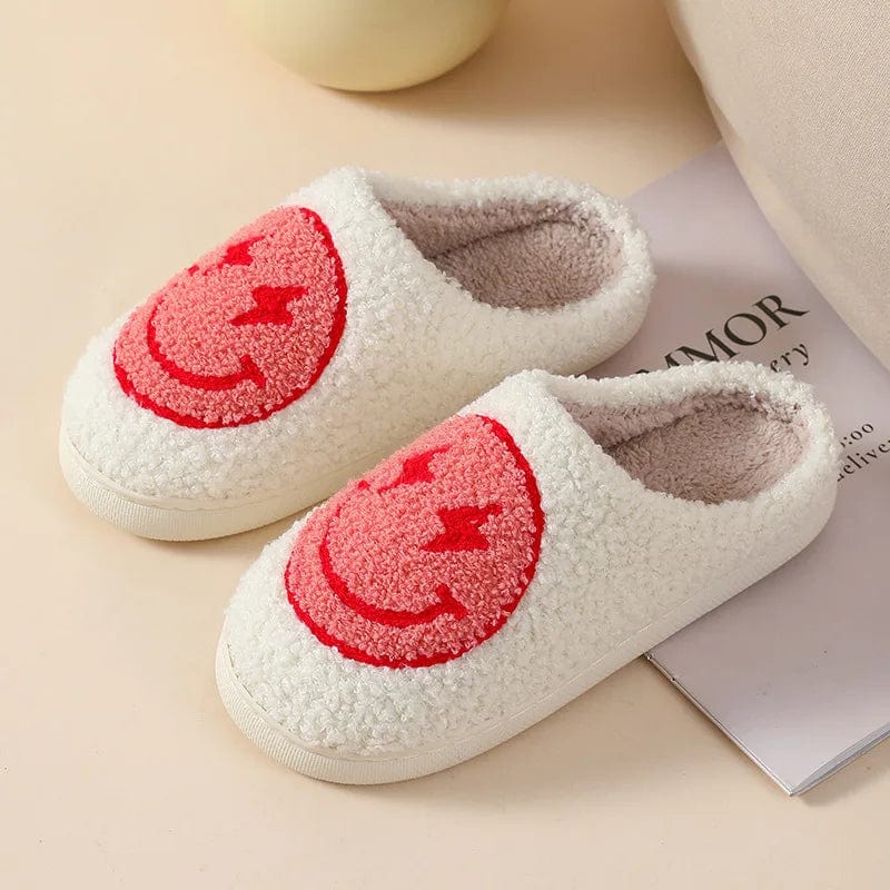 Chausson smiley rouge Blanc / 36-37