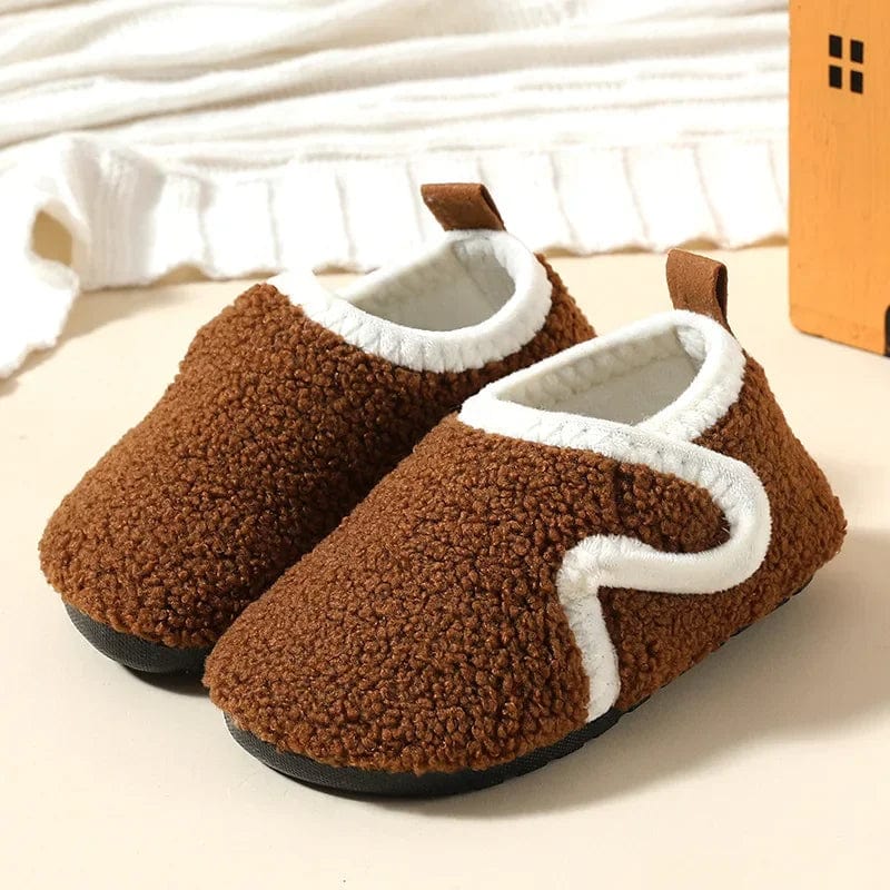 Chaussons Bébé à Scratch Marron / 19-20