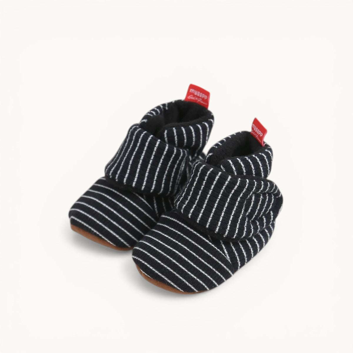 Chaussons Bébé à Scratch Noir / 1-6 mois