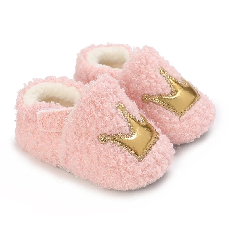 Chaussons Bébé Couronne Rose / 0-3 mois