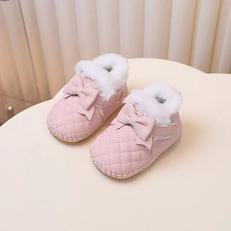 Chaussons Bébé en Cuir PU Rose / 0-3 mois