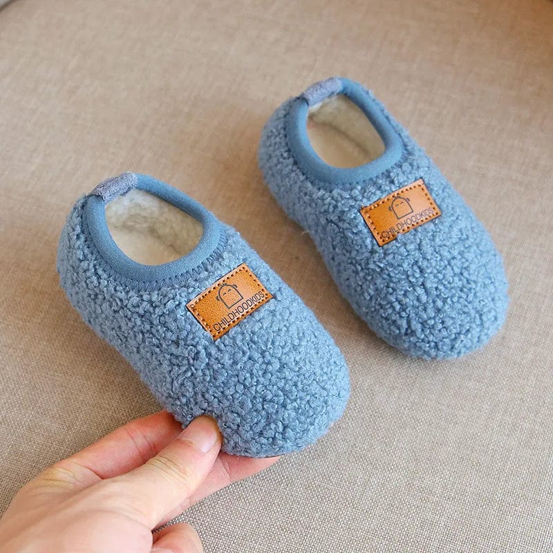 Chaussons Bébés en Moumoute Bleu 1 / 18