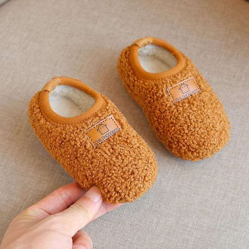 Chaussons Bébés en Moumoute Marron 1 / 18