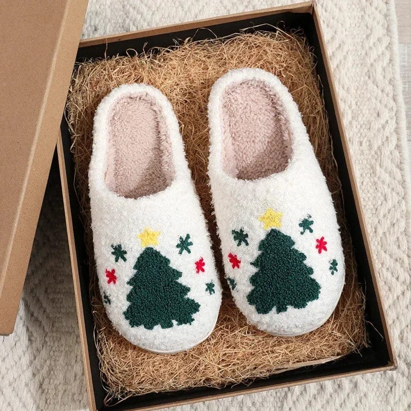 Chaussons Blanc Sapin de Noël Blanc / 35-36