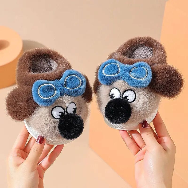 Chaussons Chien Enfant Marron / 19-20