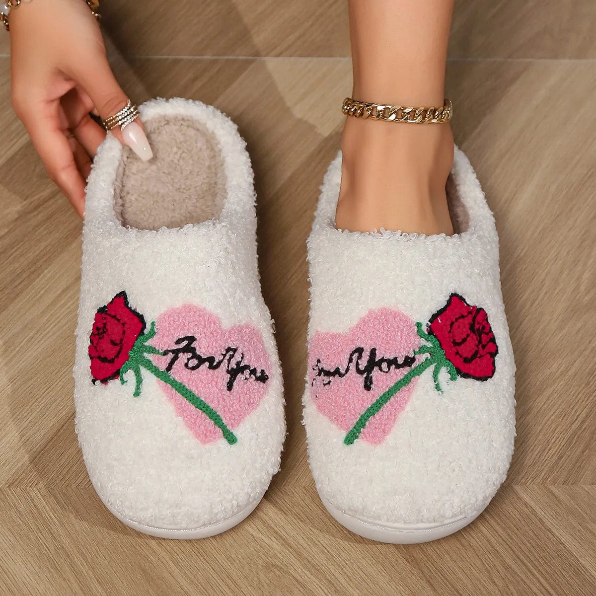 Chaussons Cœur "For You" Blanc / 38-39