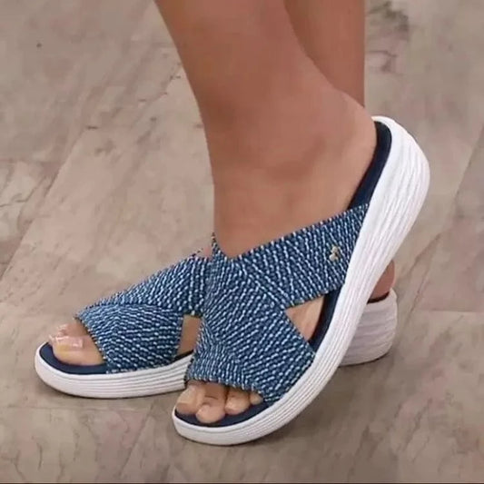 Chaussons d'été femme - Flip Bleu / 34-35
