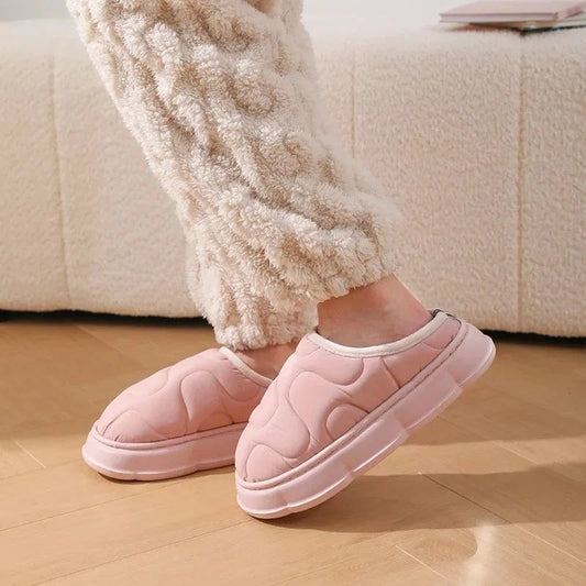 Chaussons d'extérieur imperméables pour hommes et femmes, chaussures chaudes en coton non ald, pantoufles de chambre, intérieur, maison, confort, couple, automne, hiver