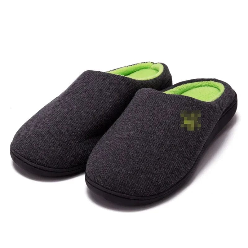 Women Men Winter Thick Sole House Warm Slippers Fama Arch Slow Rebound Gel Memory Sponge Sedex Durable TPR Cloth Slippers dark gray / S us5-6 38-39